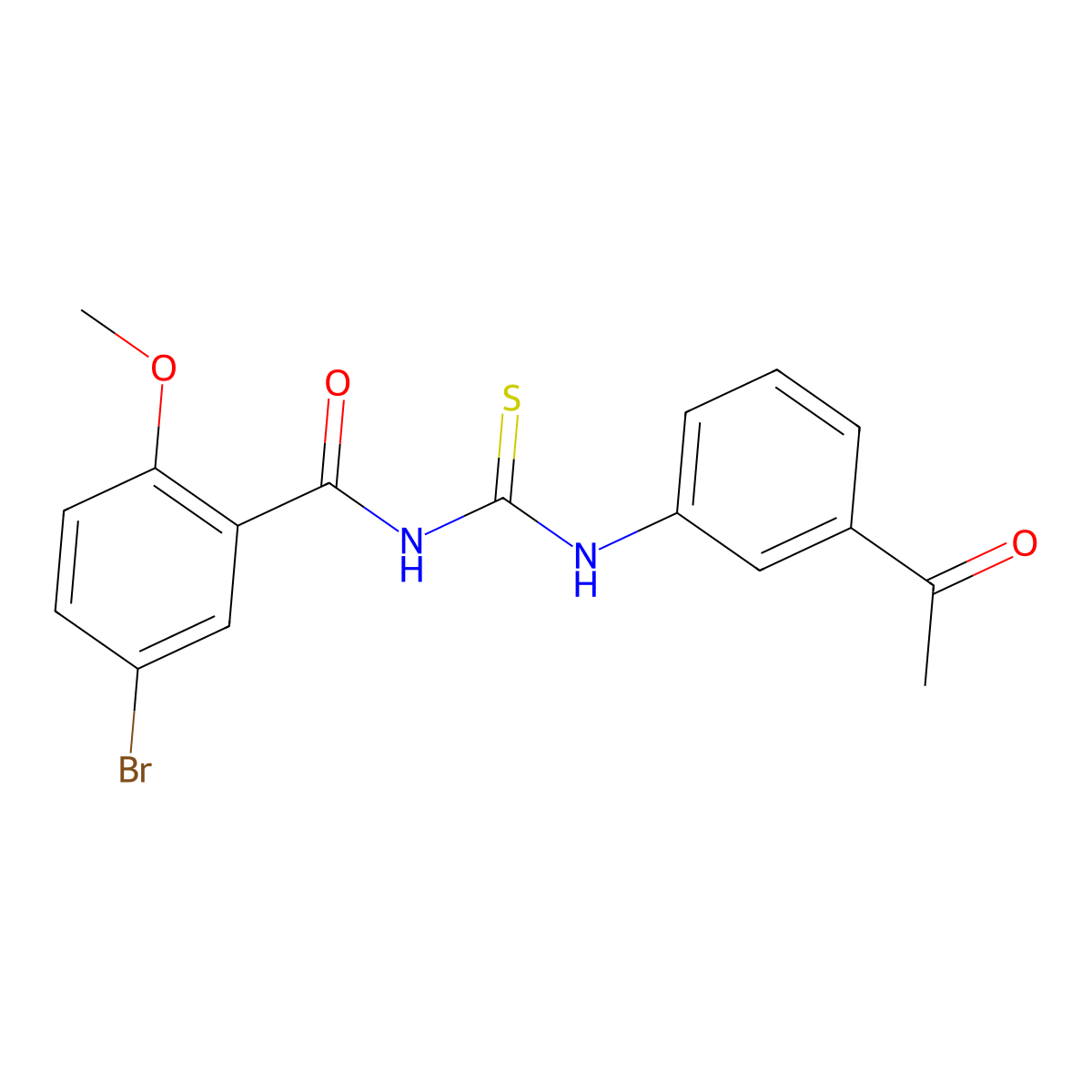 N-[(3-acetylphenyl)carbamothioyl]-5-bromo-2-methoxybenzamide molecular structure, CAS 428465-18-3