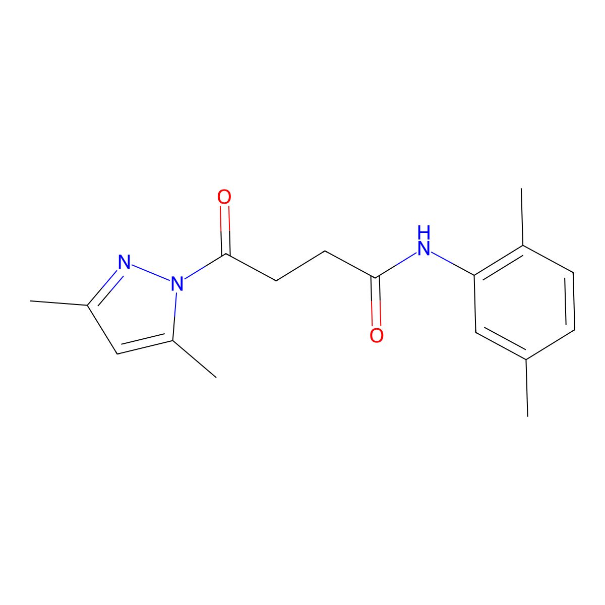 N-(2,5-dimethylphenyl)-4-(3,5-dimethylpyrazol-1-yl)-4-oxobutanamide molecular structure, CAS 428465-22-9