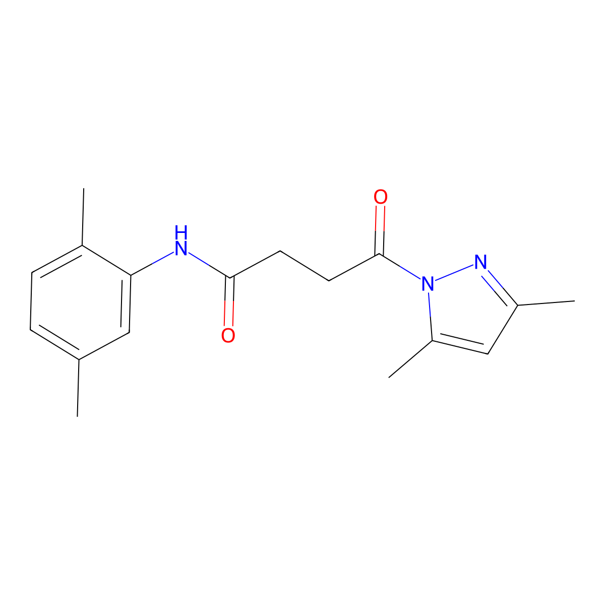 N-(2,5-dimethylphenyl)-4-(3,5-dimethylpyrazol-1-yl)-4-oxobutanamide molecular structure, CAS 428465-22-9
