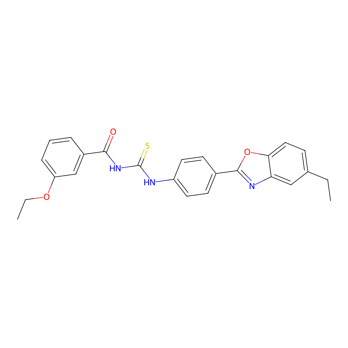 3-ethoxy-N-[[4-(5-ethyl-1,3-benzoxazol-2-yl)phenyl]carbamothioyl]benzamide molecular structure, CAS 428465-25-2