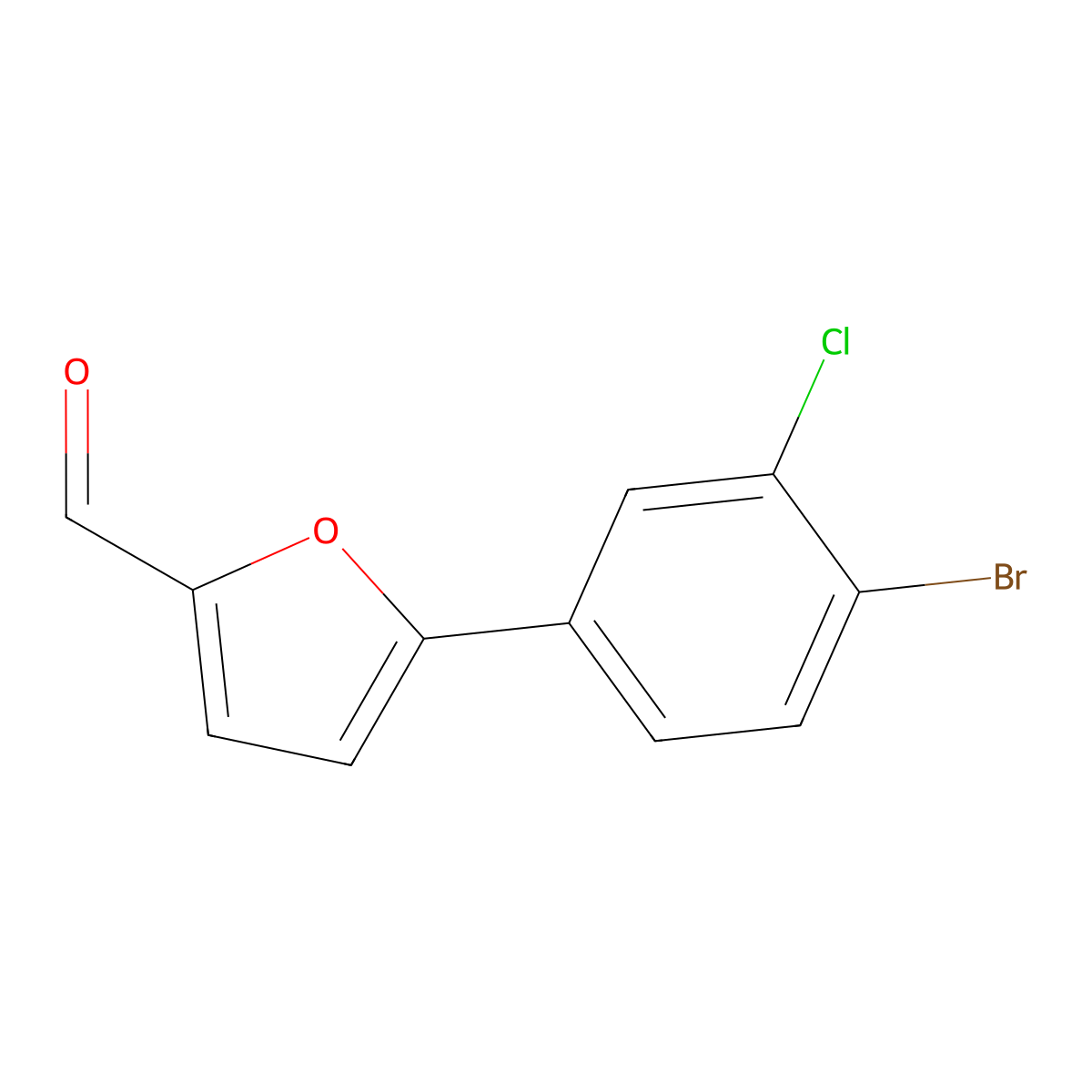5-(4-Bromo-3-chlorophenyl)furan-2-carbaldehyde molecular structure, CAS 428465-30-9