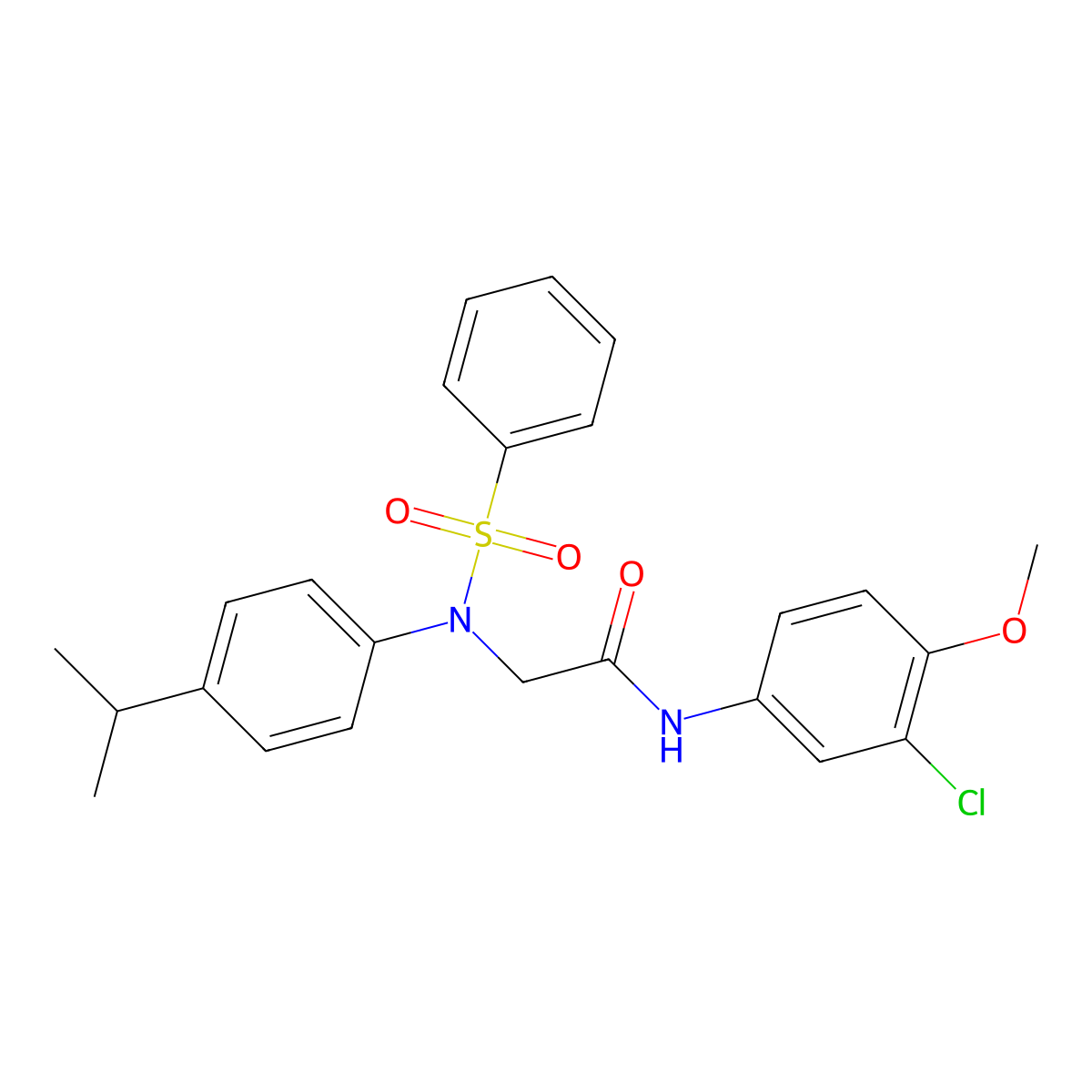 2-[N-(benzenesulfonyl)-4-propan-2-ylanilino]-N-(3-chloro-4-methoxyphenyl)acetamide molecular structure, CAS 428465-31-0
