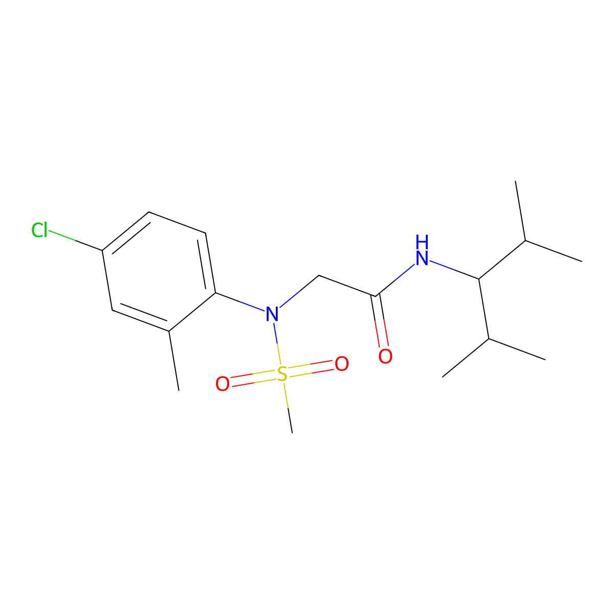 2-(4-chloro-2-methyl-N-methylsulfonylanilino)-N-(2,4-dimethylpentan-3-yl)acetamide molecular structure, CAS 428465-43-4