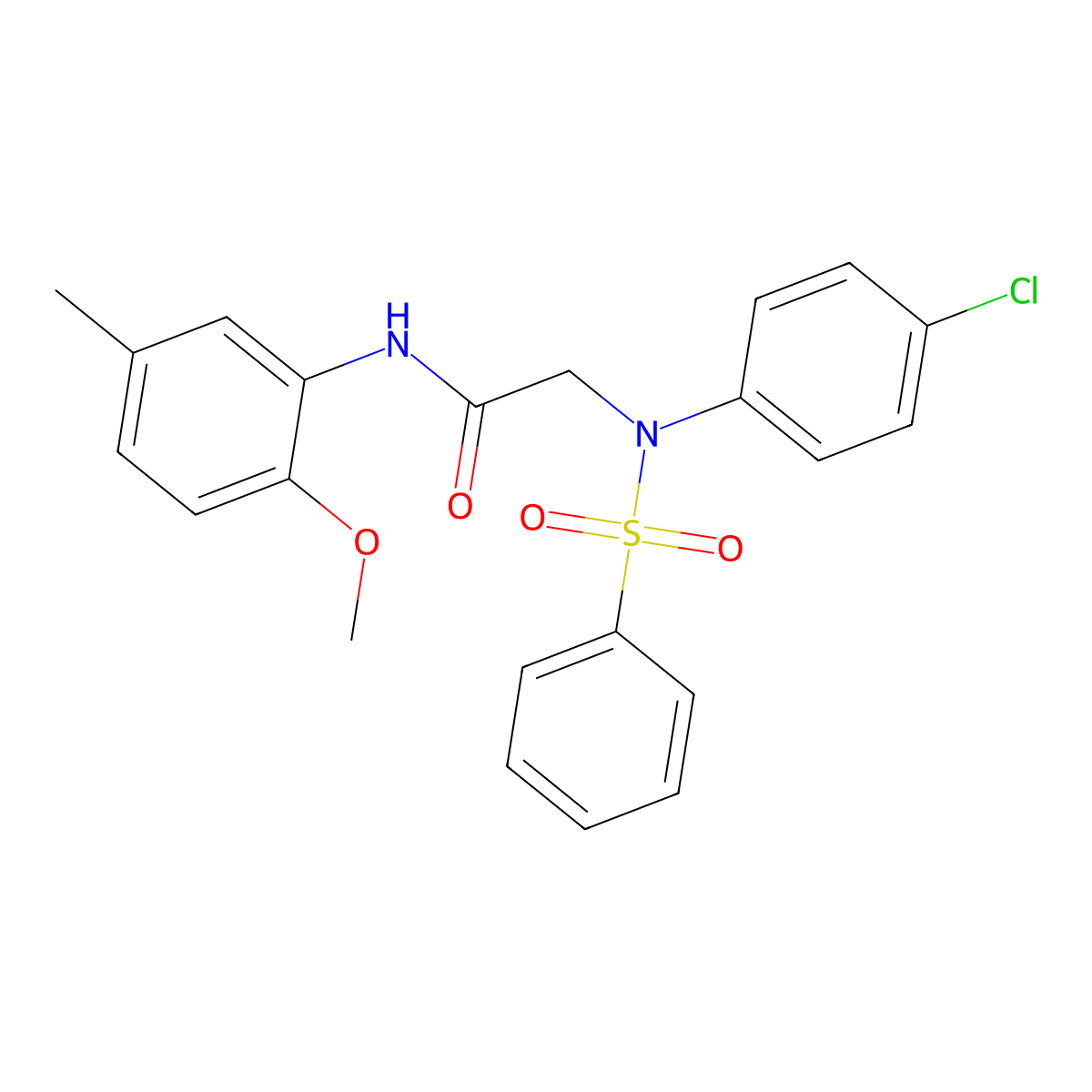 2-[N-(benzenesulfonyl)-4-chloroanilino]-N-(2-methoxy-5-methylphenyl)acetamide molecular structure, CAS 428465-46-7