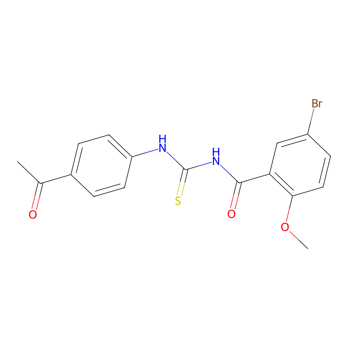 N-[(4-acetylphenyl)carbamothioyl]-5-bromo-2-methoxybenzamide molecular structure, CAS 428465-64-9