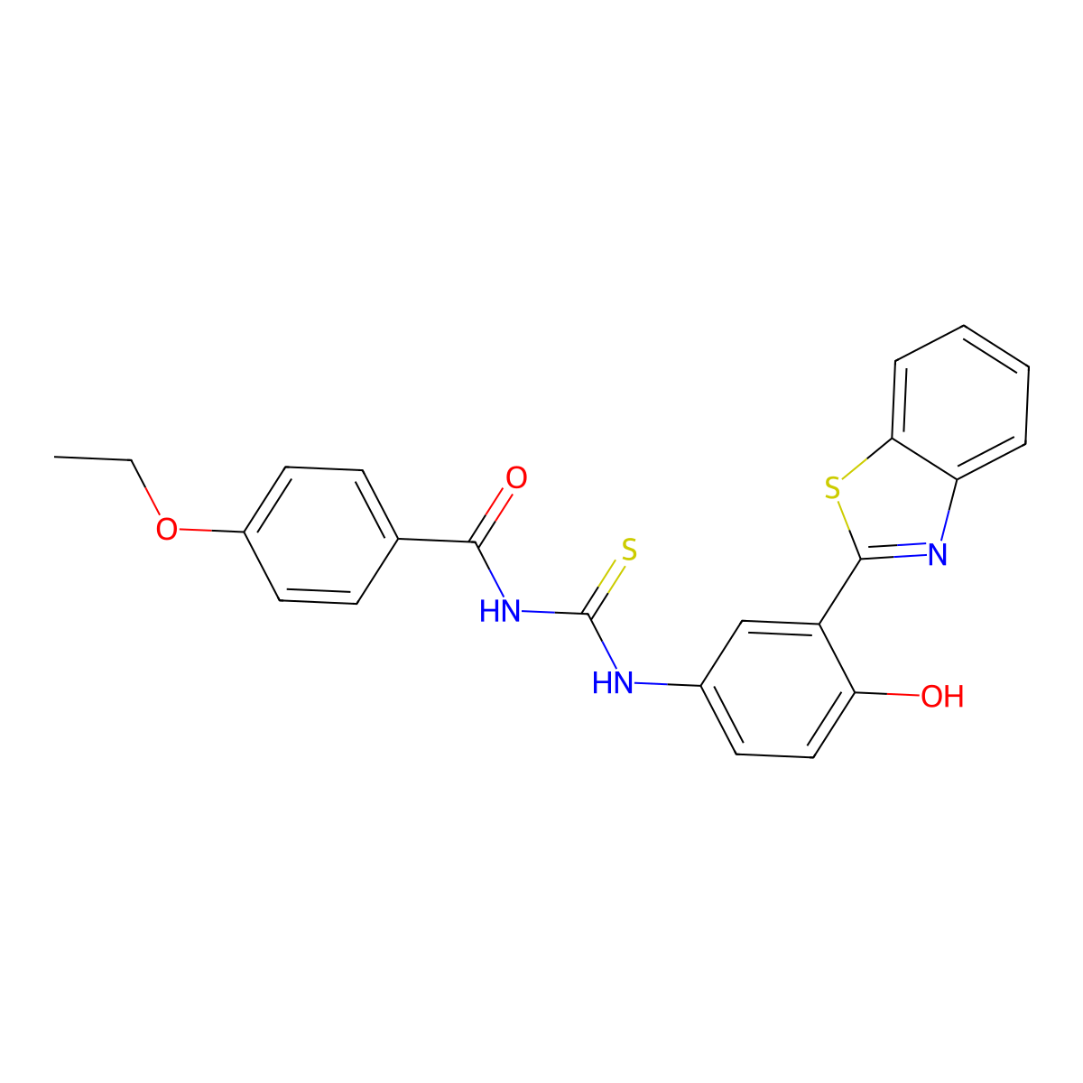 N-{[3-(1,3-benzothiazol-2-yl)-4-hydroxyphenyl]carbamothioyl}-4-ethoxybenzamide molecular structure, CAS 428465-69-4