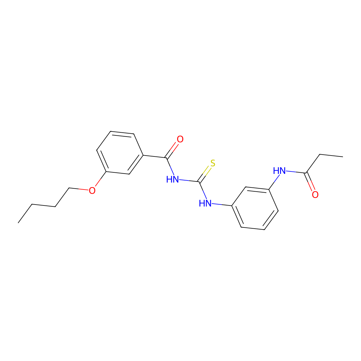 3-butoxy-N-[[3-(propanoylamino)phenyl]carbamothioyl]benzamide molecular structure, CAS 428465-71-8
