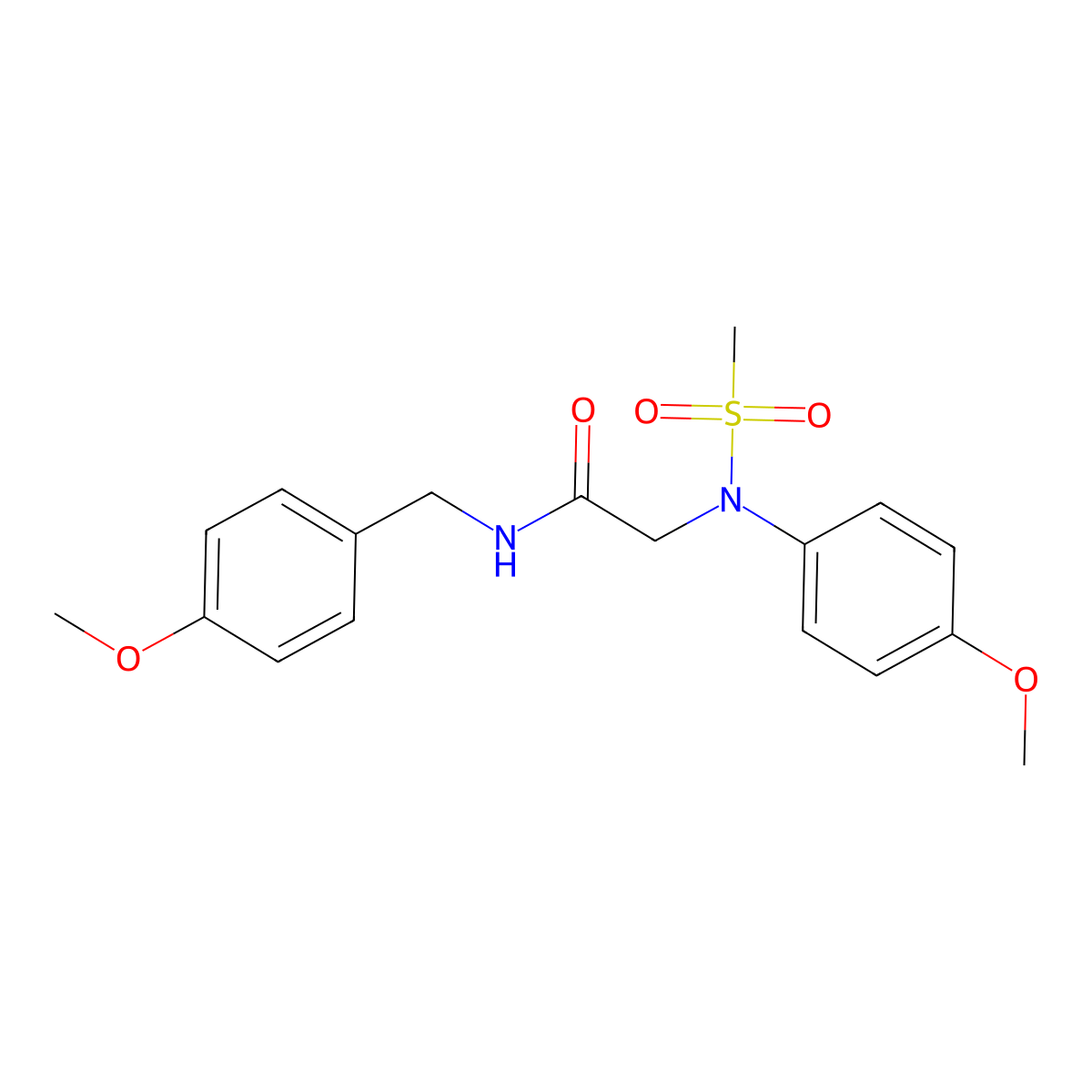 2-(4-methoxy-N-methylsulfonylanilino)-N-[(4-methoxyphenyl)methyl]acetamide molecular structure, CAS 428465-85-4