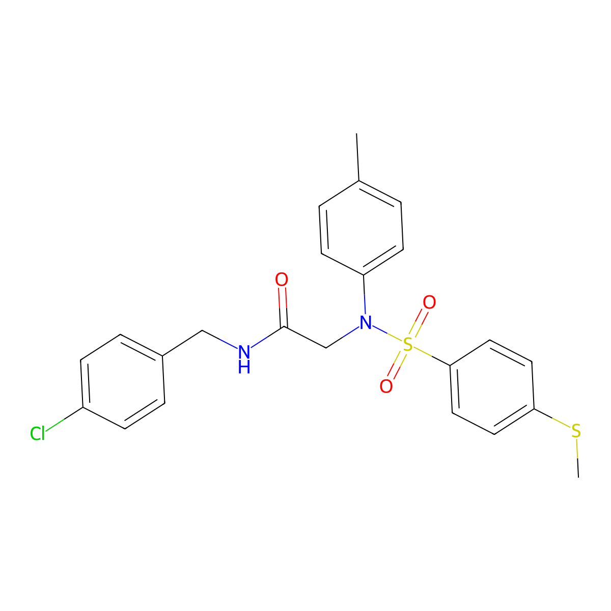 N~1~-(4-chlorobenzyl)-N~2~-(4-methylphenyl)-N~2~-{[4-(methylthio)phenyl]sulfonyl}glycinamide molecular structure, CAS 428465-91-2