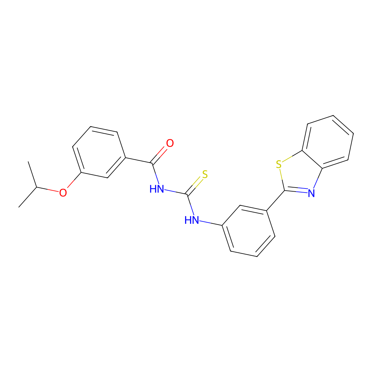 N-[[3-(1,3-benzothiazol-2-yl)phenyl]carbamothioyl]-3-propan-2-yloxybenzamide molecular structure, CAS 428466-10-8