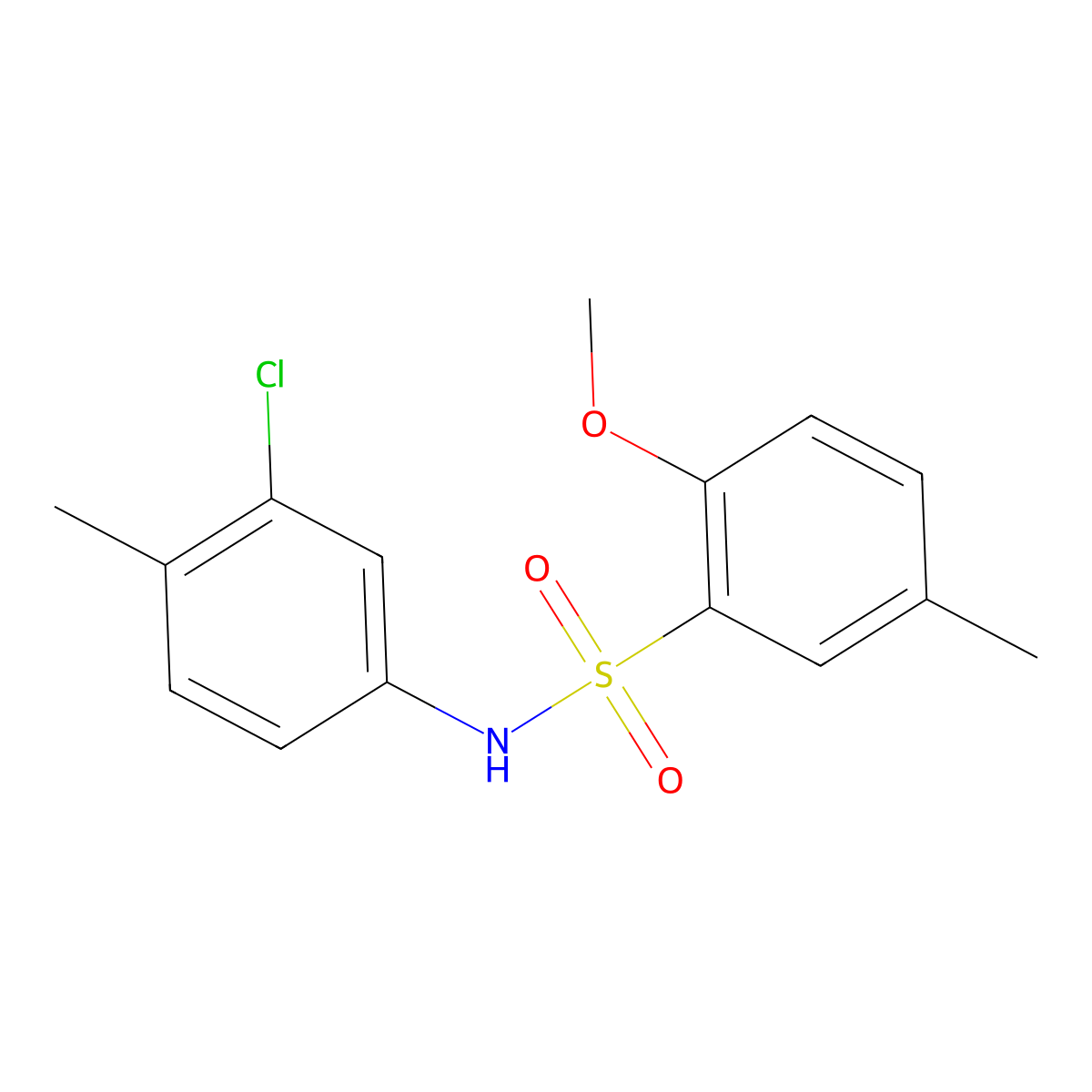 (3-Chloro-4-methylphenyl)[(2-methoxy-5-methylphenyl)sulfonyl]amine molecular structure, CAS 428466-12-0