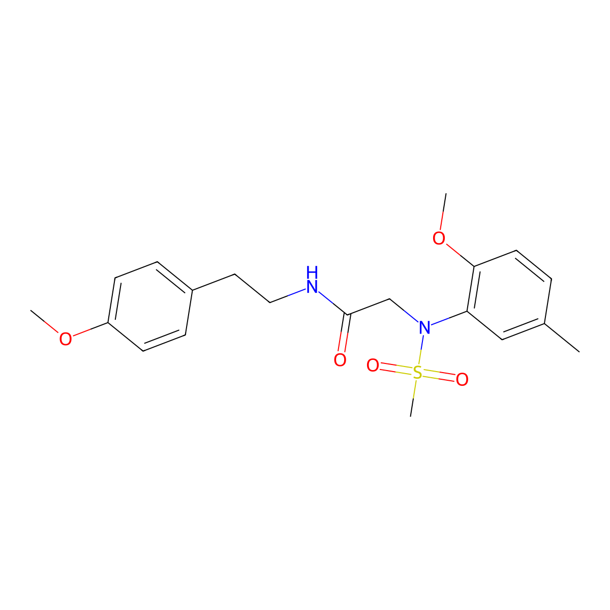 2-(2-methoxy-5-methyl-N-methylsulfonylanilino)-N-[2-(4-methoxyphenyl)ethyl]acetamide molecular structure, CAS 428466-15-3
