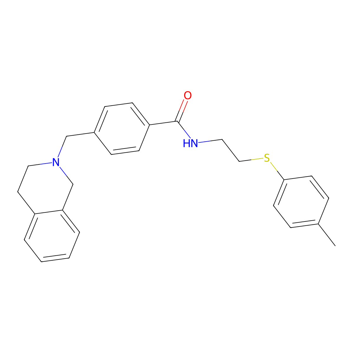 4-(3,4-dihydro-1H-isoquinolin-2-ylmethyl)-N-[2-(4-methylphenyl)sulfanylethyl]benzamide molecular structure, CAS 428466-20-0