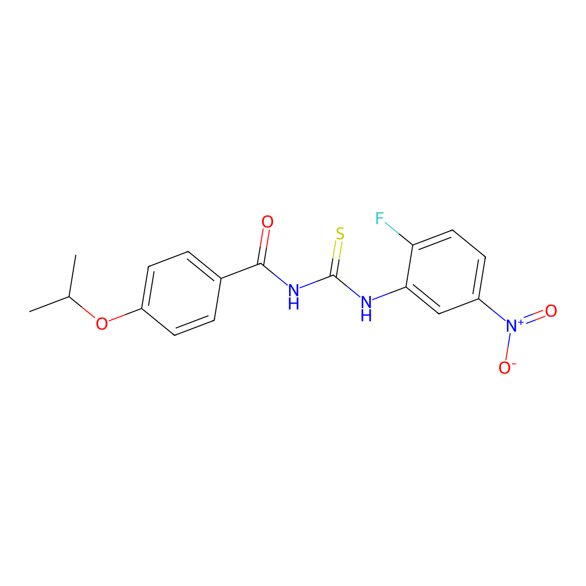 N-[(2-fluoro-5-nitrophenyl)carbamothioyl]-4-propan-2-yloxybenzamide molecular structure, CAS 428466-35-7