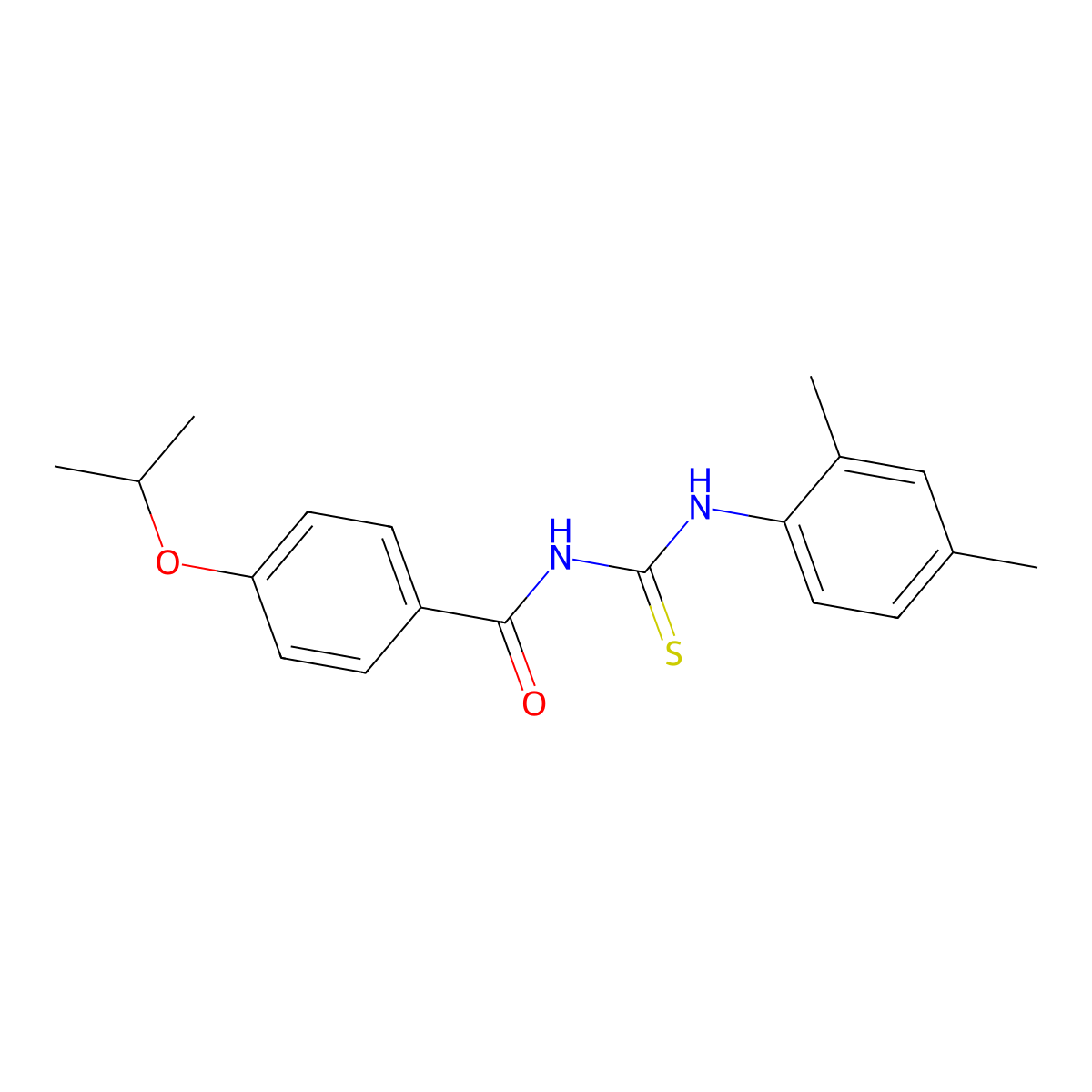 N-[(2,4-dimethylphenyl)carbamothioyl]-4-propan-2-yloxybenzamide molecular structure, CAS 428466-42-6