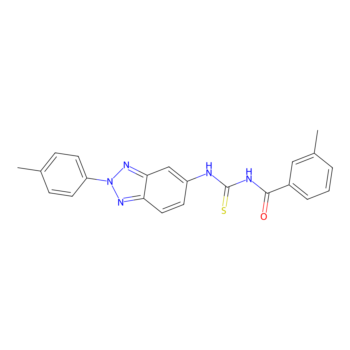 3-methyl-N-[[2-(4-methylphenyl)benzotriazol-5-yl]carbamothioyl]benzamide molecular structure, CAS 428466-53-9