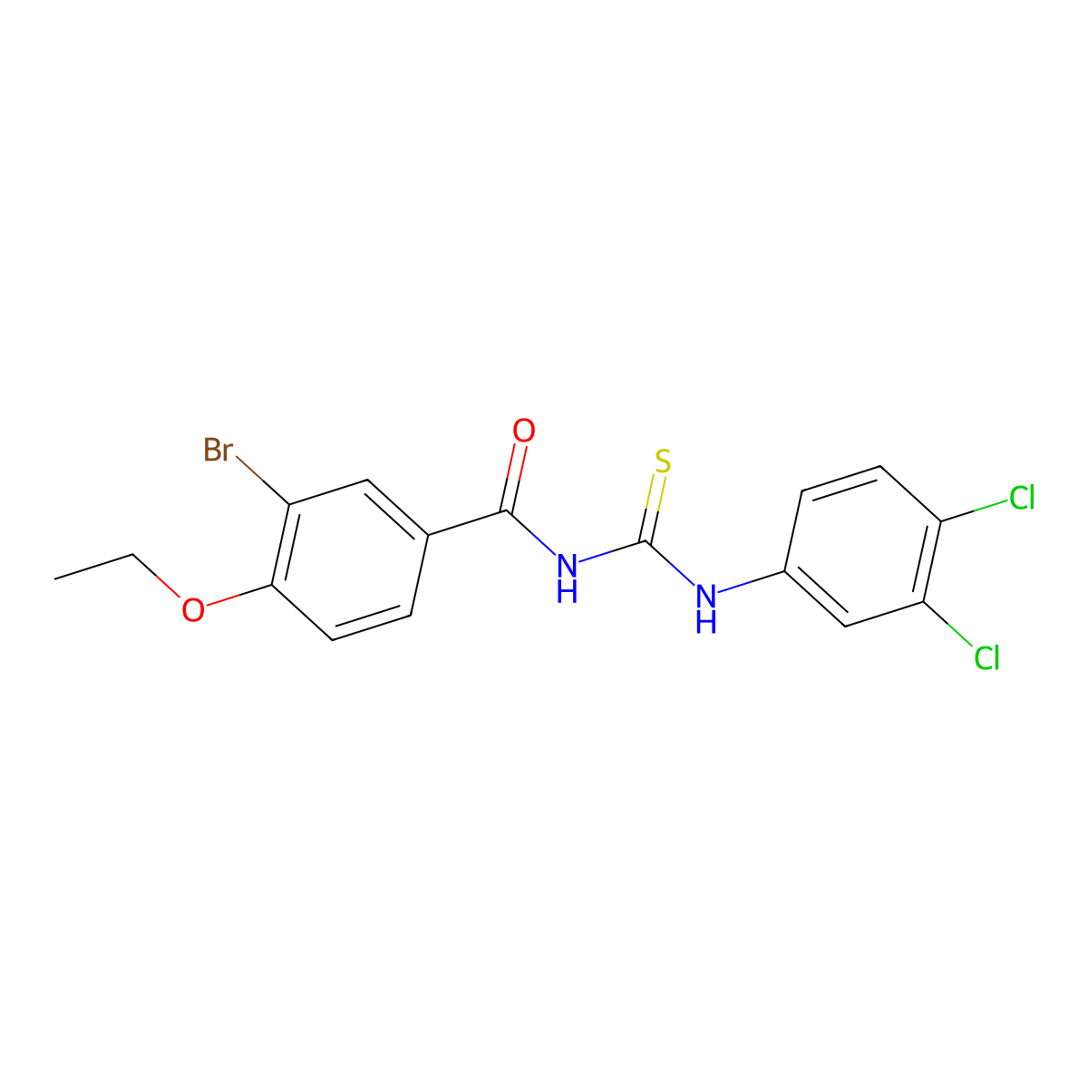 3-bromo-N-[(3,4-dichlorophenyl)carbamothioyl]-4-ethoxybenzamide molecular structure, CAS 428466-62-0