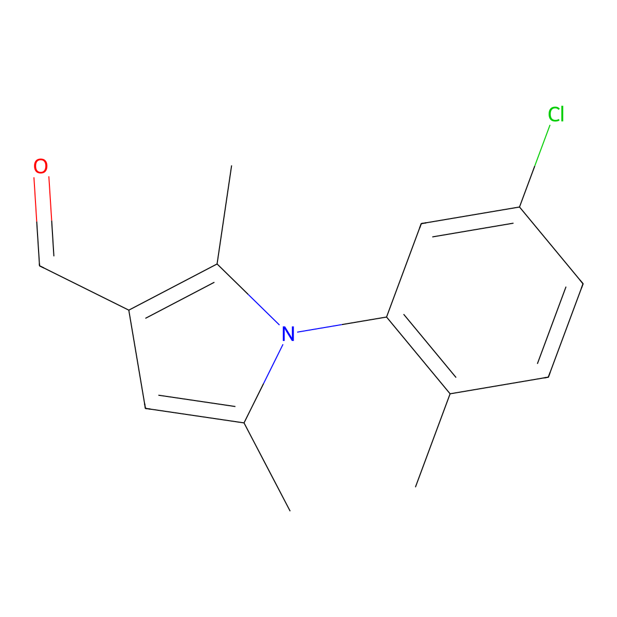 1-(5-chloro-2-methylphenyl)-2,5-dimethyl-1H-pyrrole-3-carbaldehyde molecular structure, CAS 428466-65-3