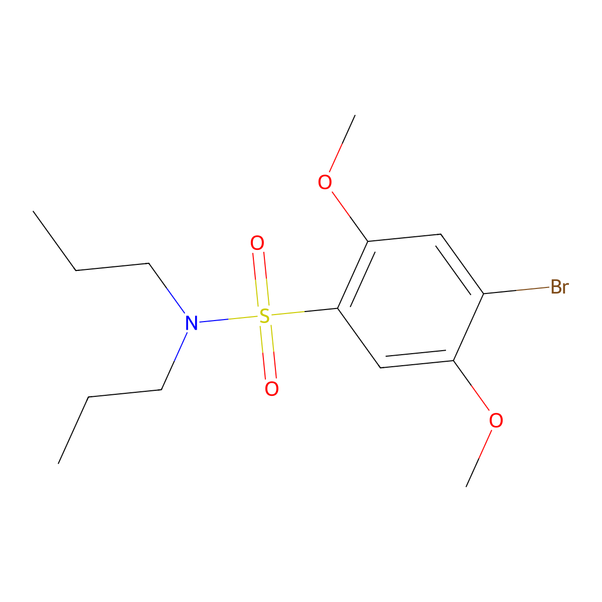 4-bromo-2,5-dimethoxy-N,N-dipropylbenzenesulfonamide molecular structure, CAS 428466-69-7