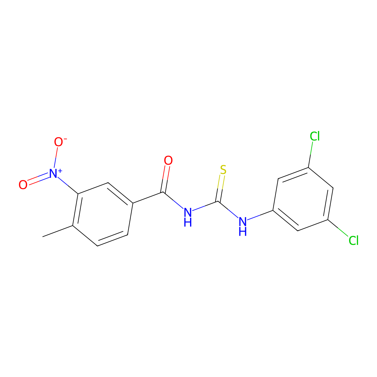 N-[(3,5-dichlorophenyl)carbamothioyl]-4-methyl-3-nitrobenzamide molecular structure, CAS 428466-73-3