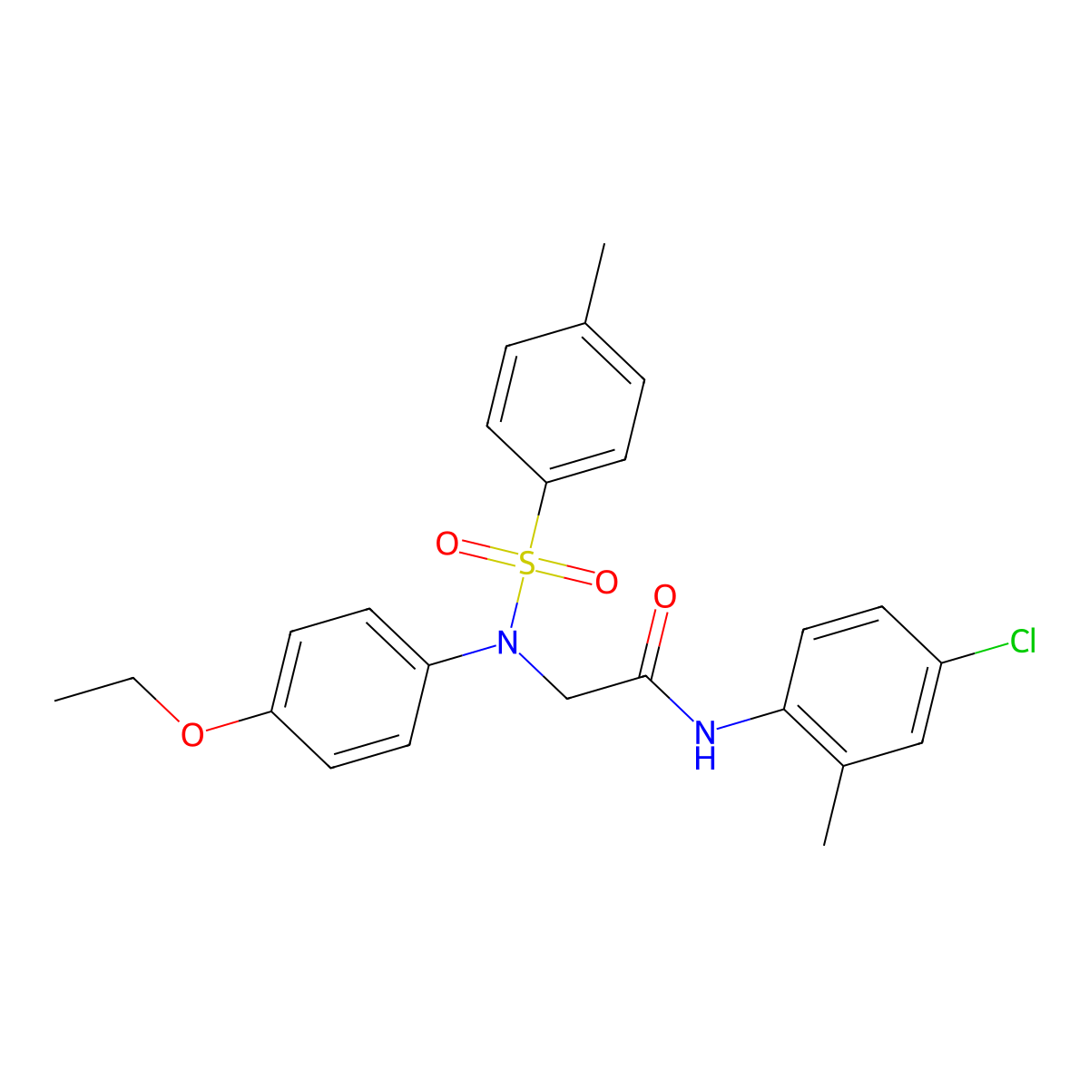 N-(4-chloro-2-methylphenyl)-2-(4-ethoxy-N-(4-methylphenyl)sulfonylanilino)acetamide molecular structure, CAS 428466-87-9