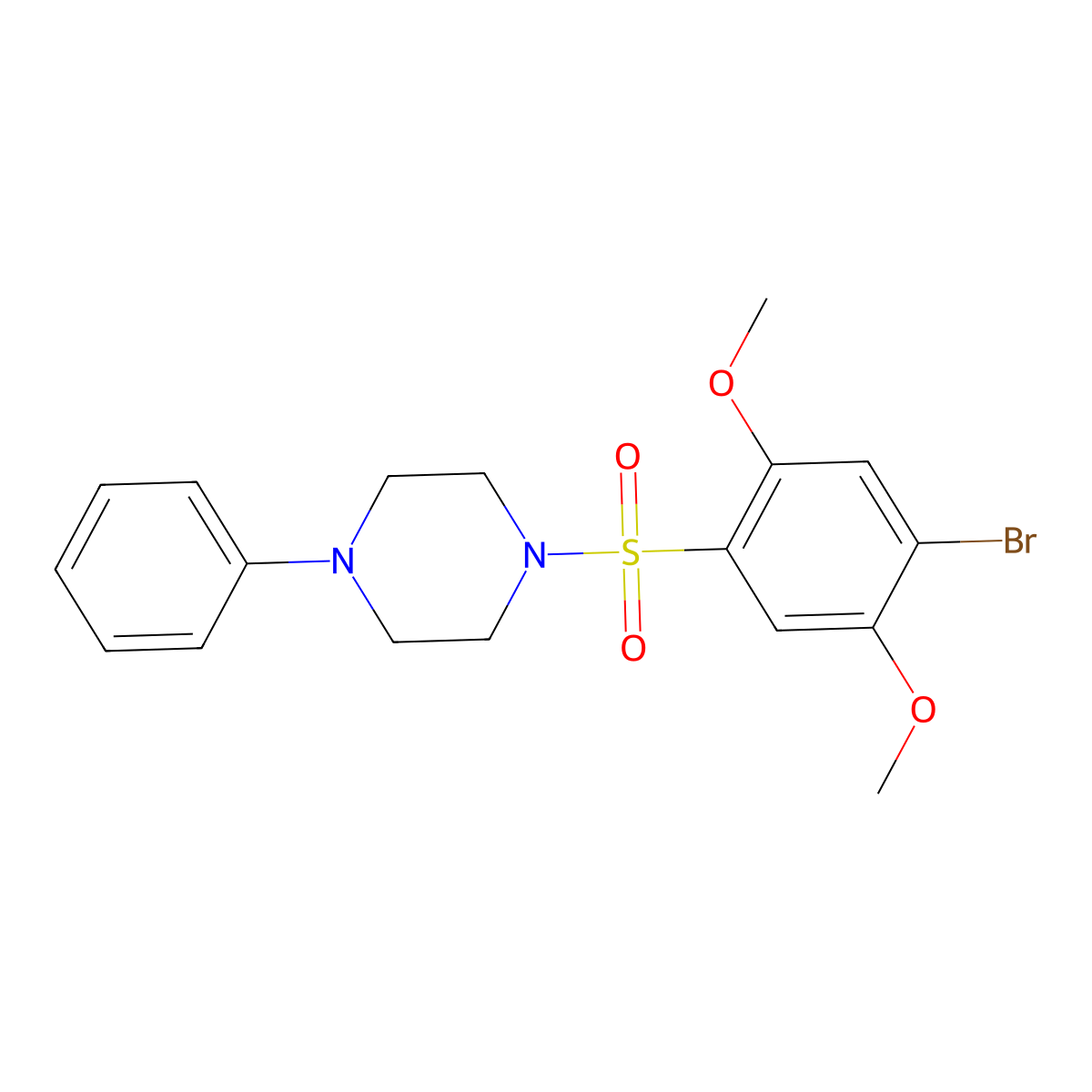 1-[(4-Bromo-2,5-dimethoxyphenyl)sulfonyl]-4-phenylpiperazine molecular structure, CAS 428466-91-5