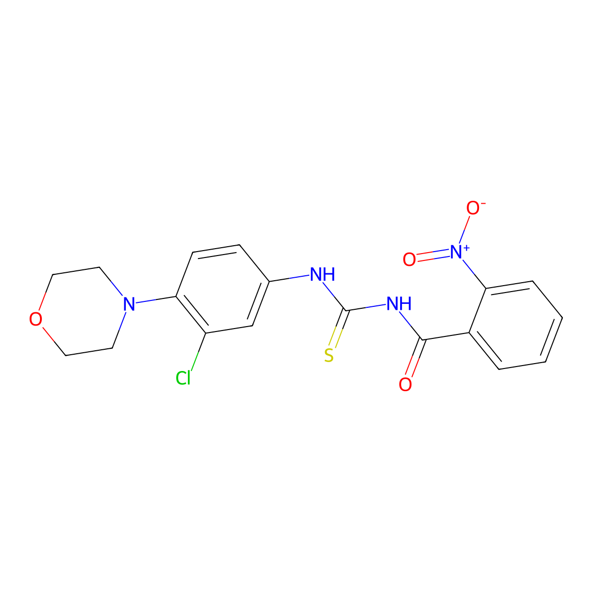 N-[(3-chloro-4-morpholin-4-ylphenyl)carbamothioyl]-2-nitrobenzamide molecular structure, CAS 428467-01-0