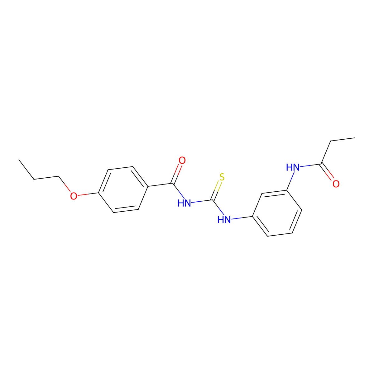 N-[[3-(propanoylamino)phenyl]carbamothioyl]-4-propoxybenzamide molecular structure, CAS 428467-08-7