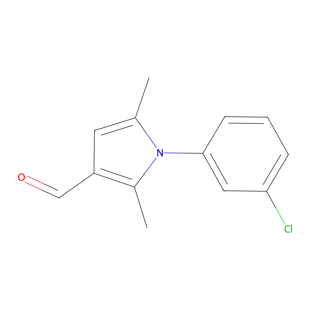 1-(3-Chlorophenyl)-2,5-dimethyl-1H-pyrrole-3-carbaldehyde molecular structure, CAS 428467-92-9