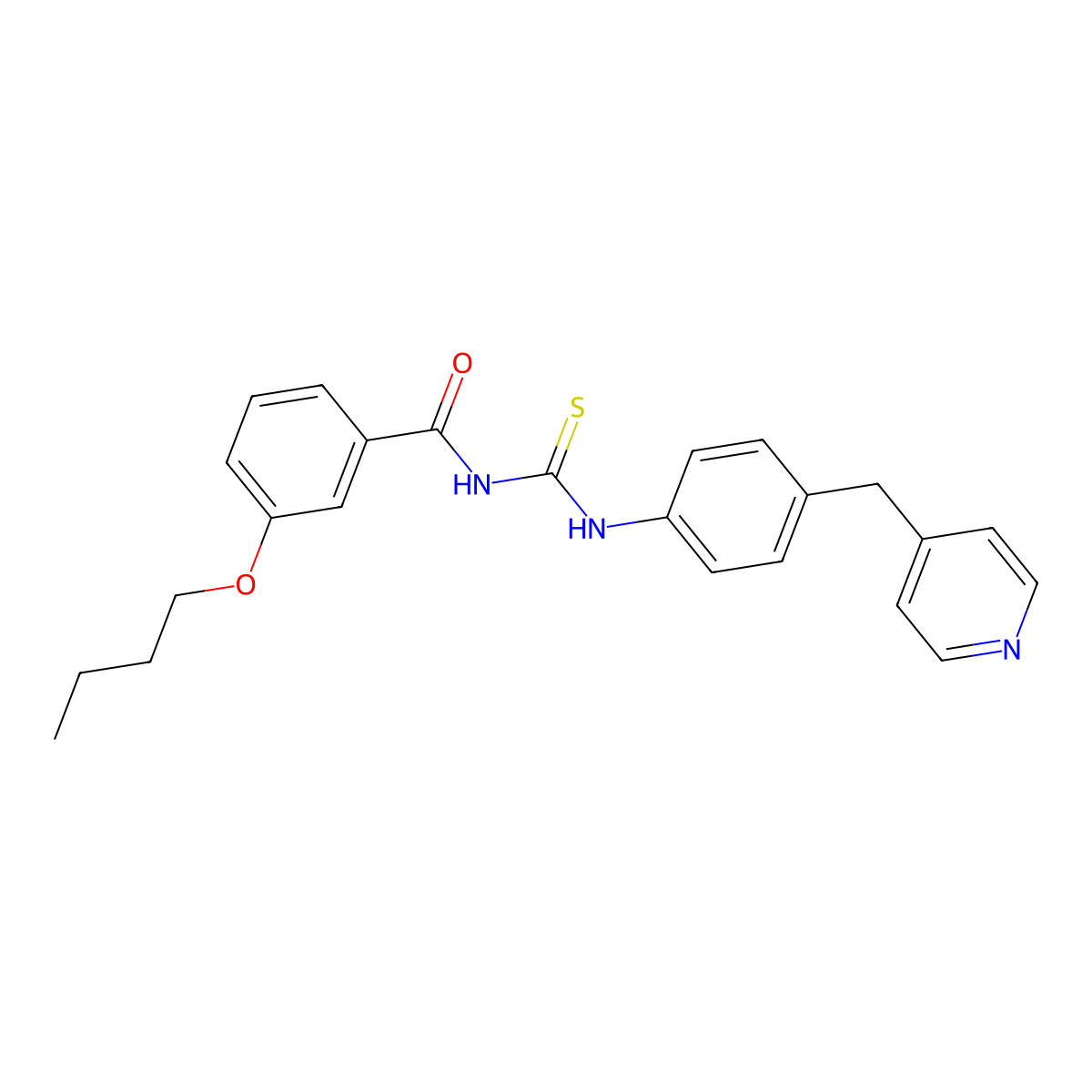 3-butoxy-N-[[4-(pyridin-4-ylmethyl)phenyl]carbamothioyl]benzamide molecular structure, CAS 428468-21-7