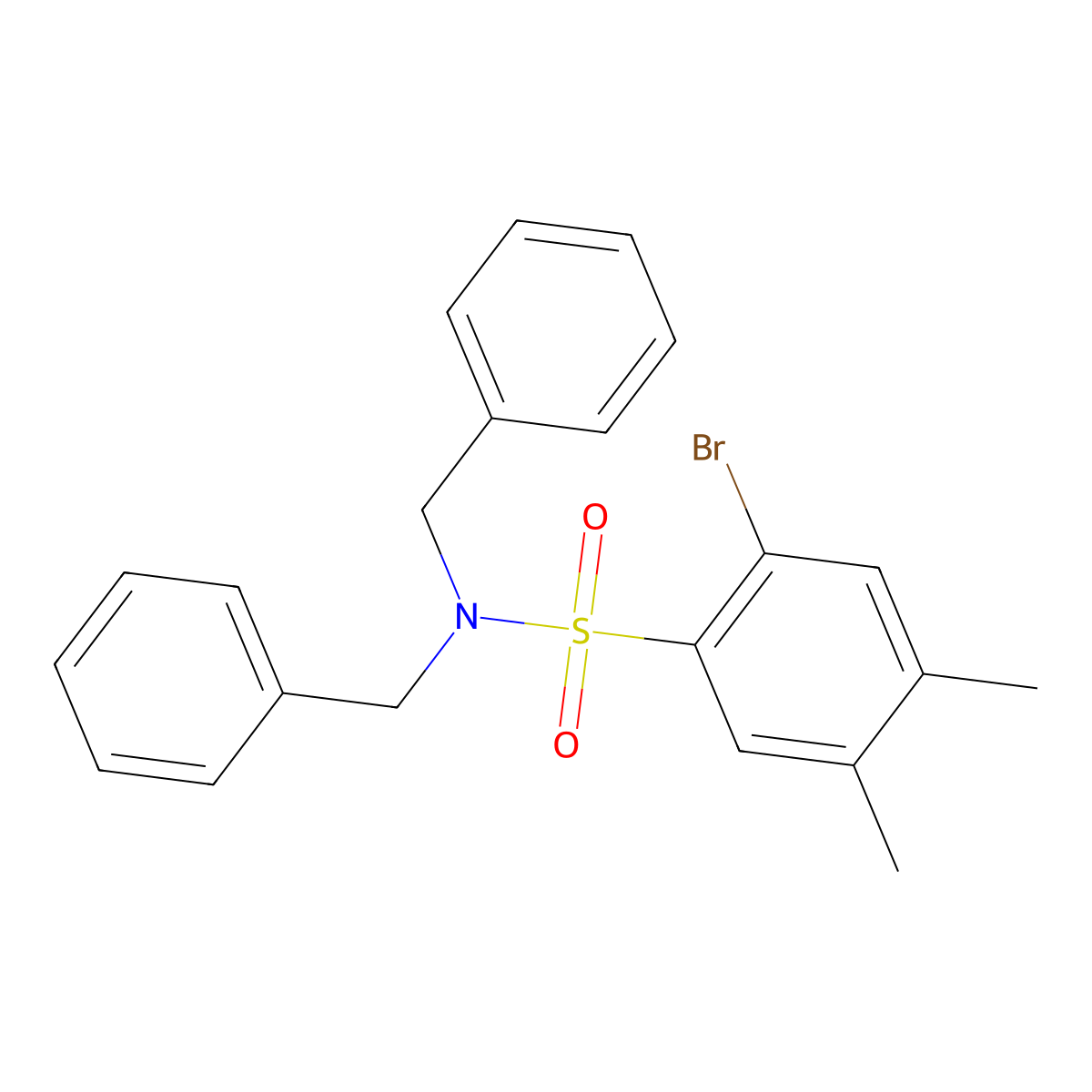 N,N-dibenzyl-2-bromo-4,5-dimethylbenzenesulfonamide molecular structure, CAS 428468-26-2