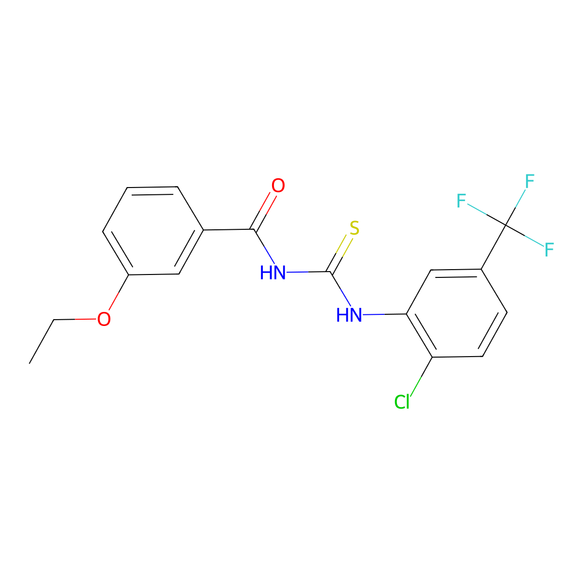 N-[[2-chloro-5-(trifluoromethyl)phenyl]carbamothioyl]-3-ethoxybenzamide molecular structure, CAS 428468-29-5