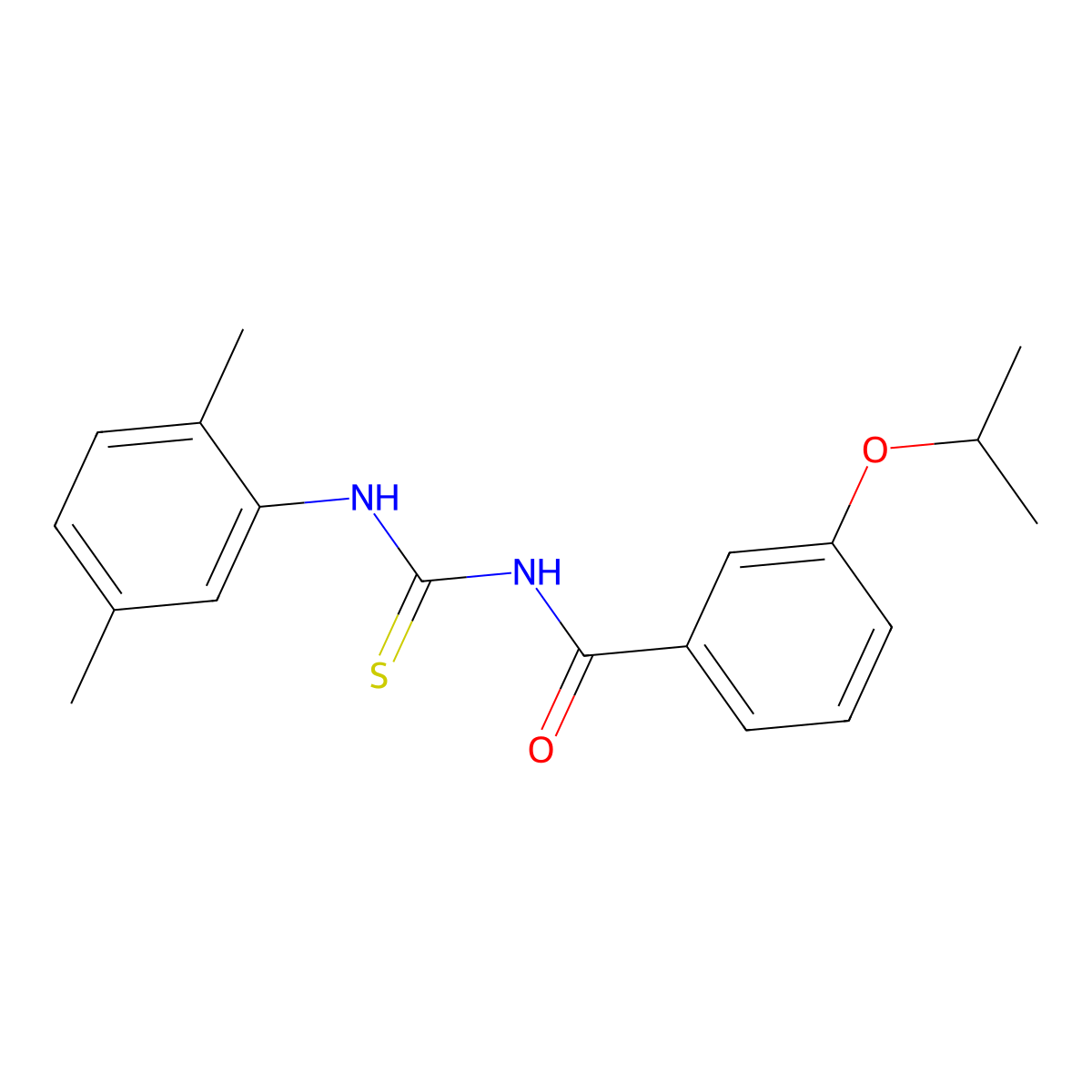 N-[(2,5-dimethylphenyl)carbamothioyl]-3-propan-2-yloxybenzamide molecular structure, CAS 428468-40-0