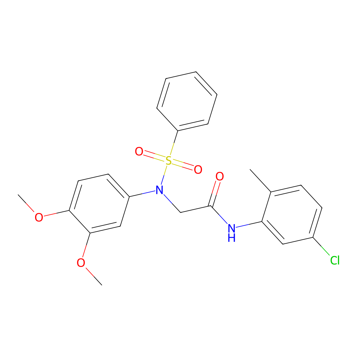 2-[N-(benzenesulfonyl)-3,4-dimethoxyanilino]-N-(5-chloro-2-methylphenyl)acetamide molecular structure, CAS 428468-43-3