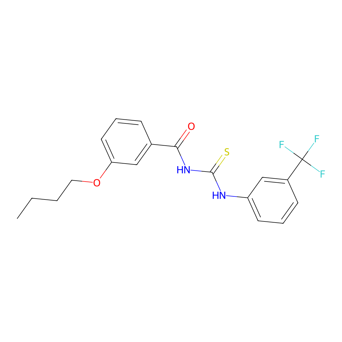 3-butoxy-N-[[3-(trifluoromethyl)phenyl]carbamothioyl]benzamide molecular structure, CAS 428468-55-7
