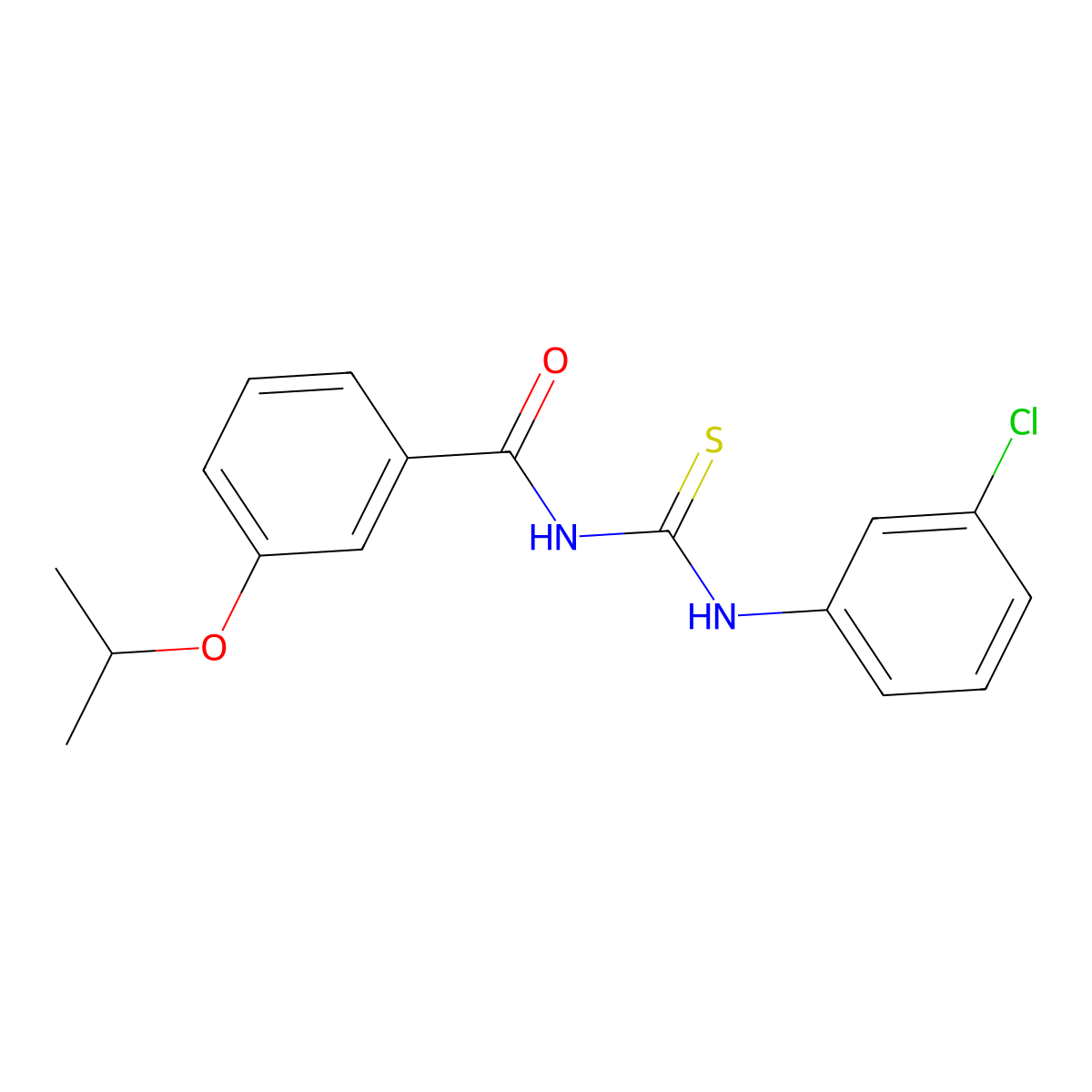 N-[(3-chlorophenyl)carbamothioyl]-3-propan-2-yloxybenzamide molecular structure, CAS 428468-76-2
