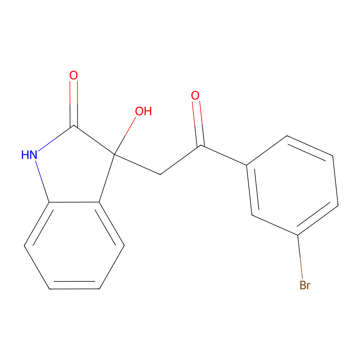 3-[2-(3-bromophenyl)-2-oxoethyl]-3-hydroxy-1,3-dihydro-2H-indol-2-one molecular structure, CAS 428468-86-4