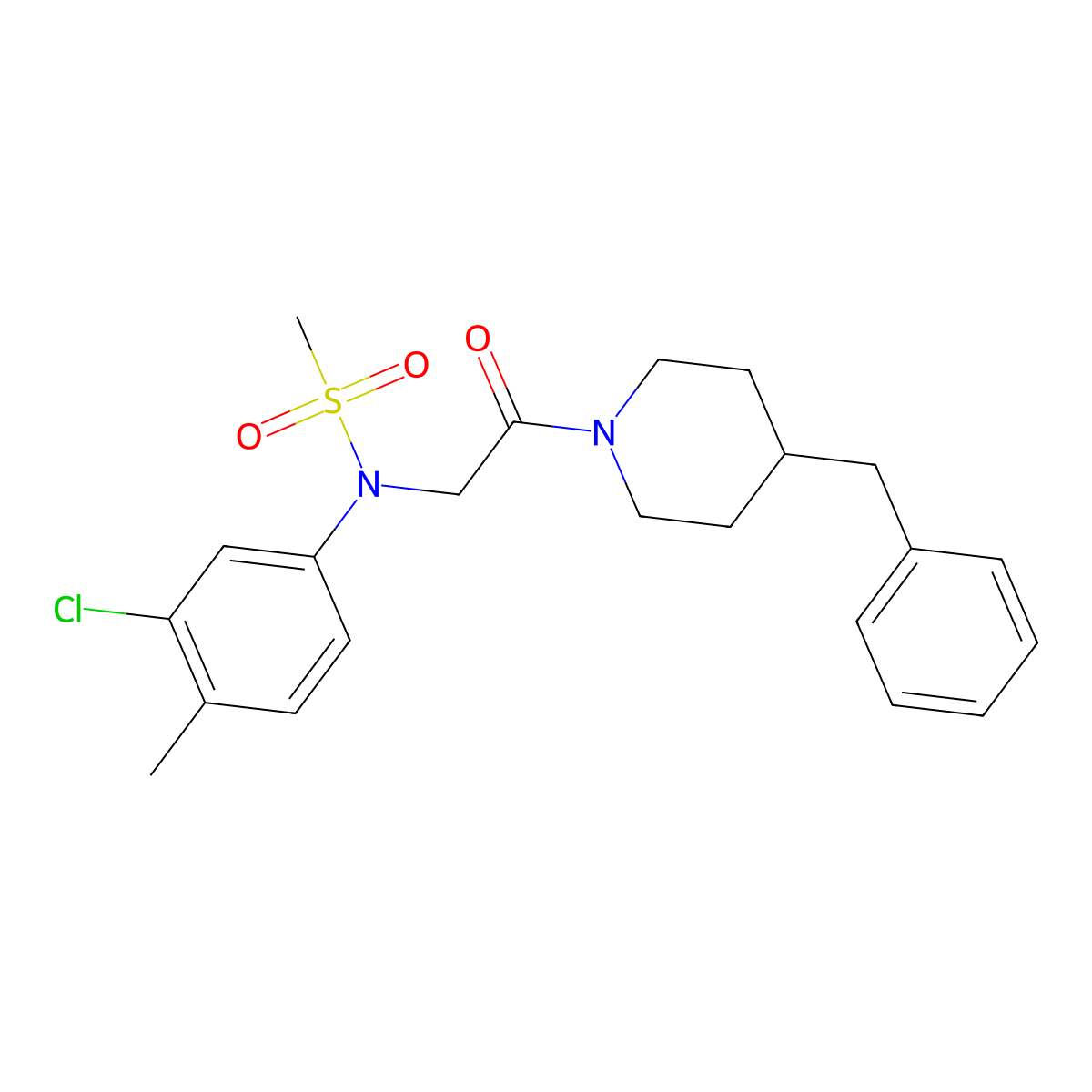 N-[2-(4-benzylpiperidin-1-yl)-2-oxoethyl]-N-(3-chloro-4-methylphenyl)methanesulfonamide molecular structure, CAS 428468-87-5