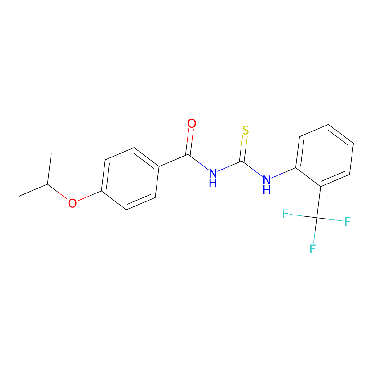 4-propan-2-yloxy-N-[[2-(trifluoromethyl)phenyl]carbamothioyl]benzamide molecular structure, CAS 428468-88-6