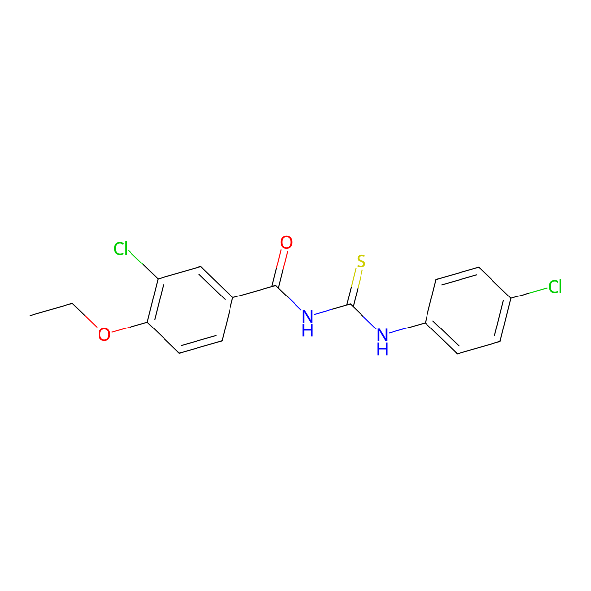 3-chloro-N-[(4-chlorophenyl)carbamothioyl]-4-ethoxybenzamide molecular structure, CAS 428468-92-2