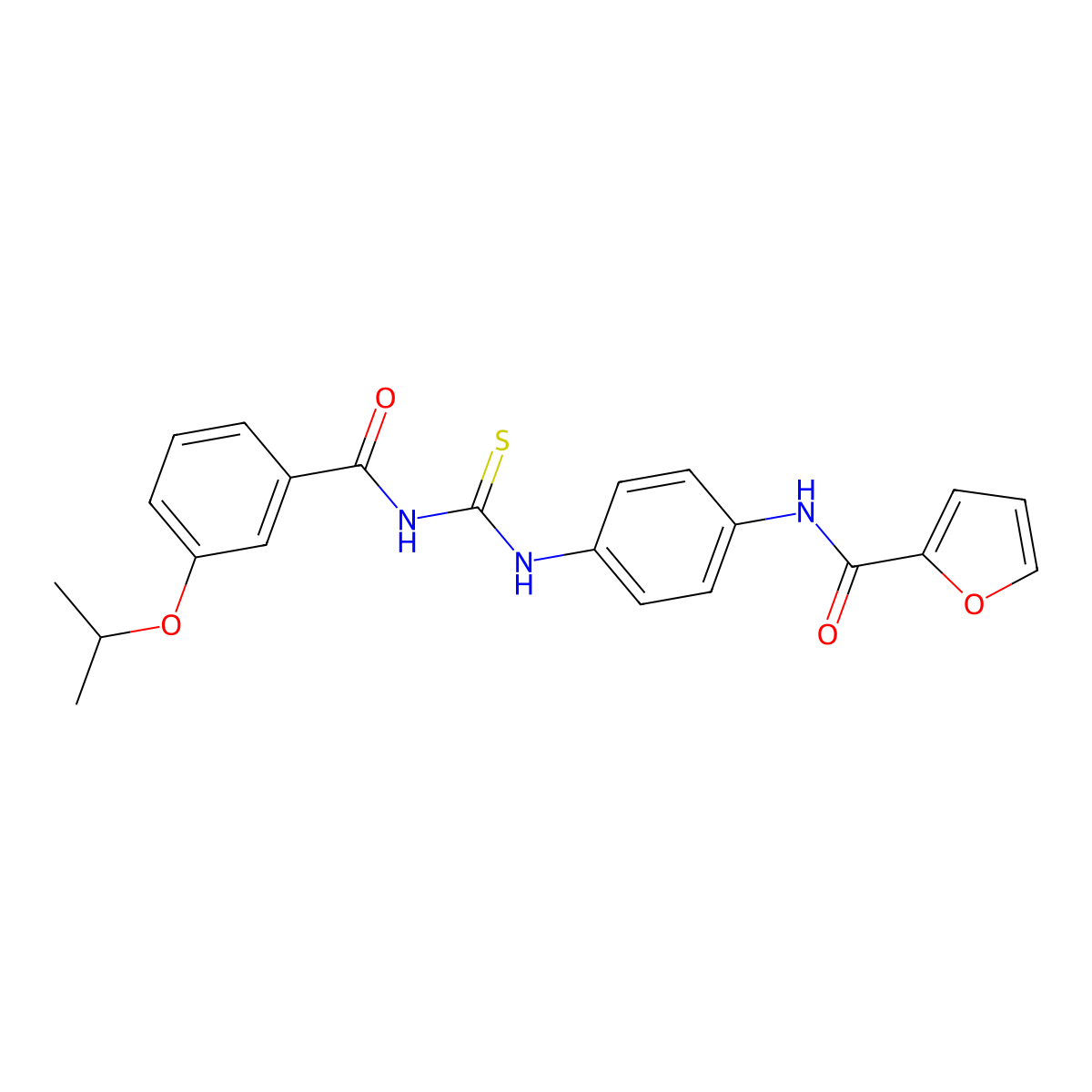 N-[4-[(3-propan-2-yloxybenzoyl)carbamothioylamino]phenyl]furan-2-carboxamide molecular structure, CAS 428469-01-6