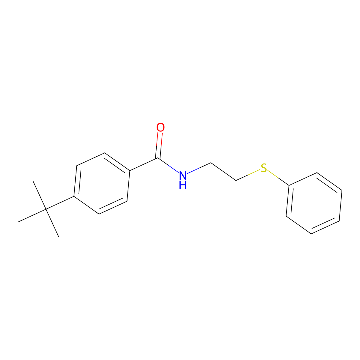 4-tert-butyl-N-(2-phenylsulfanylethyl)benzamide molecular structure, CAS 428469-24-3