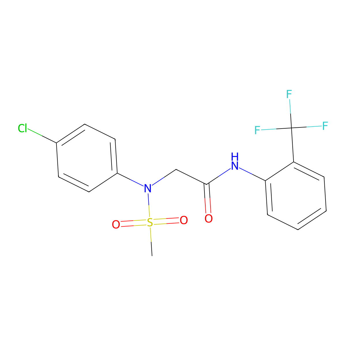 2-(4-chloro-N-methylsulfonylanilino)-N-[2-(trifluoromethyl)phenyl]acetamide molecular structure, CAS 428469-39-0