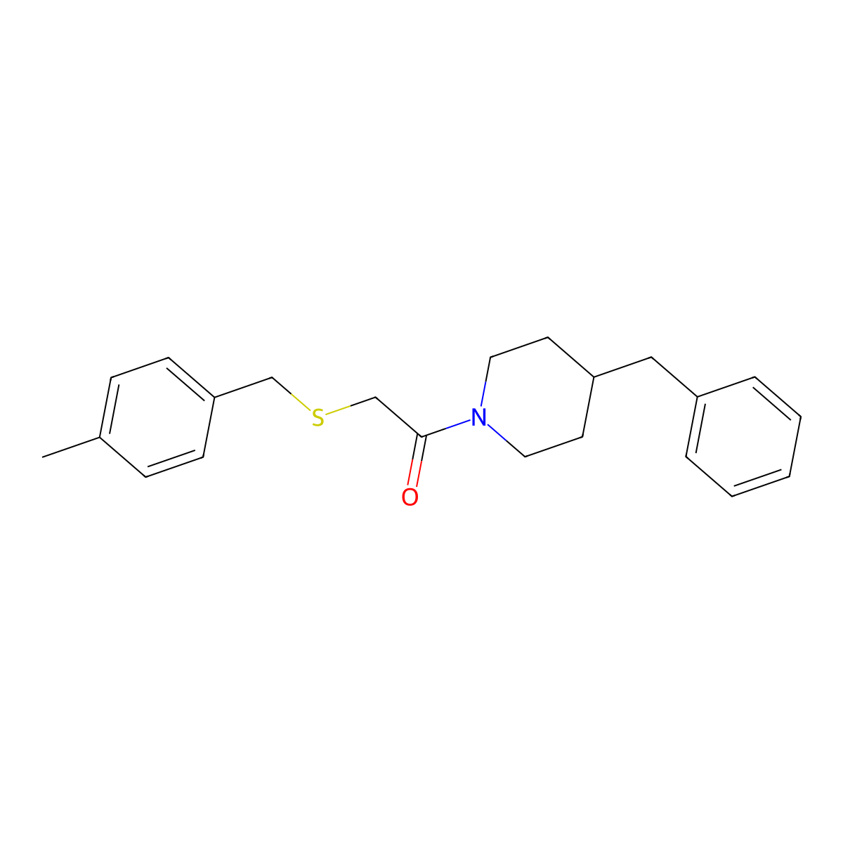 1-(4-Benzylpiperidin-1-yl)-2-[(4-methylbenzyl)sulfanyl]ethanone molecular structure, CAS 428469-46-9