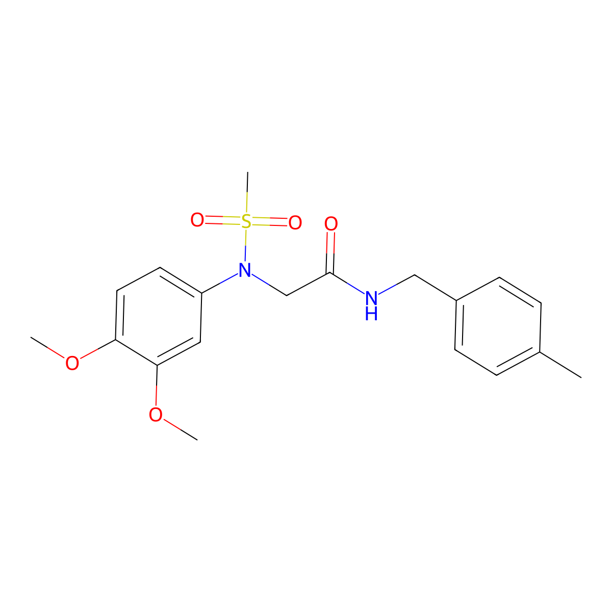 2-(3,4-dimethoxy-N-methylsulfonylanilino)-N-[(4-methylphenyl)methyl]acetamide molecular structure, CAS 428469-49-2