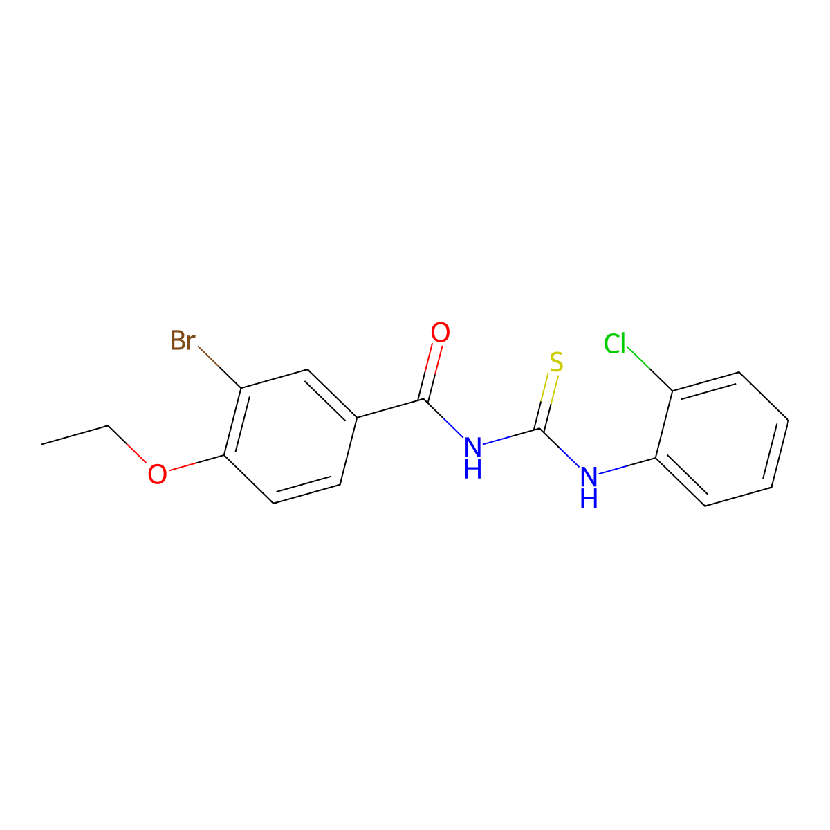 3-bromo-N-[(2-chlorophenyl)carbamothioyl]-4-ethoxybenzamide molecular structure, CAS 428469-52-7