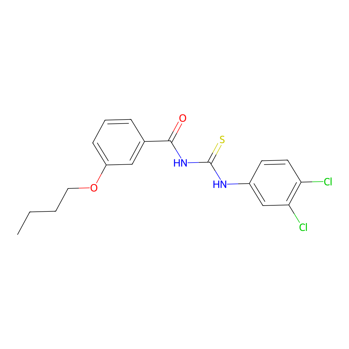 3-butoxy-N-[(3,4-dichlorophenyl)carbamothioyl]benzamide molecular structure, CAS 428469-56-1
