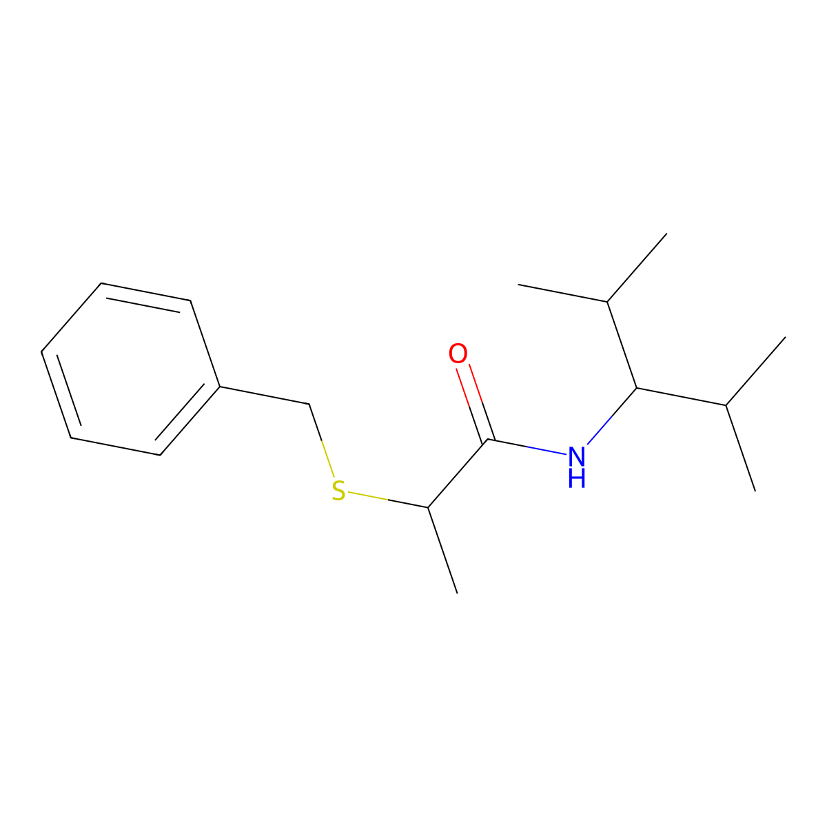 2-benzylsulfanyl-N-(2,4-dimethylpentan-3-yl)propanamide molecular structure, CAS 428469-79-8
