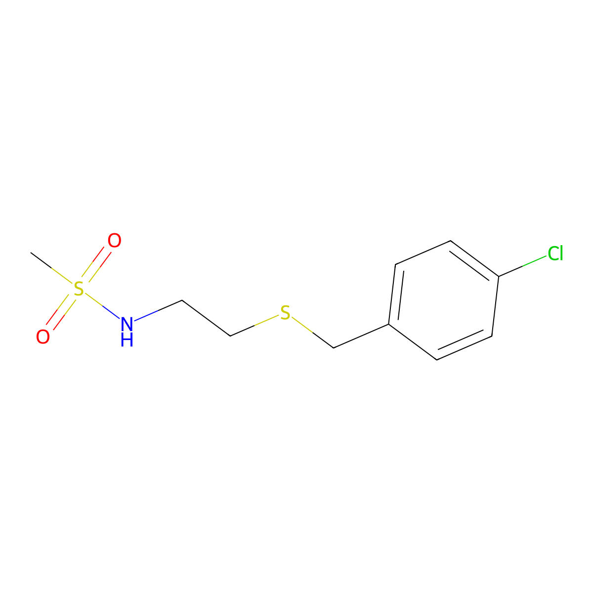 N-{2-[(4-chlorobenzyl)sulfanyl]ethyl}methanesulfonamide molecular structure, CAS 428469-82-3