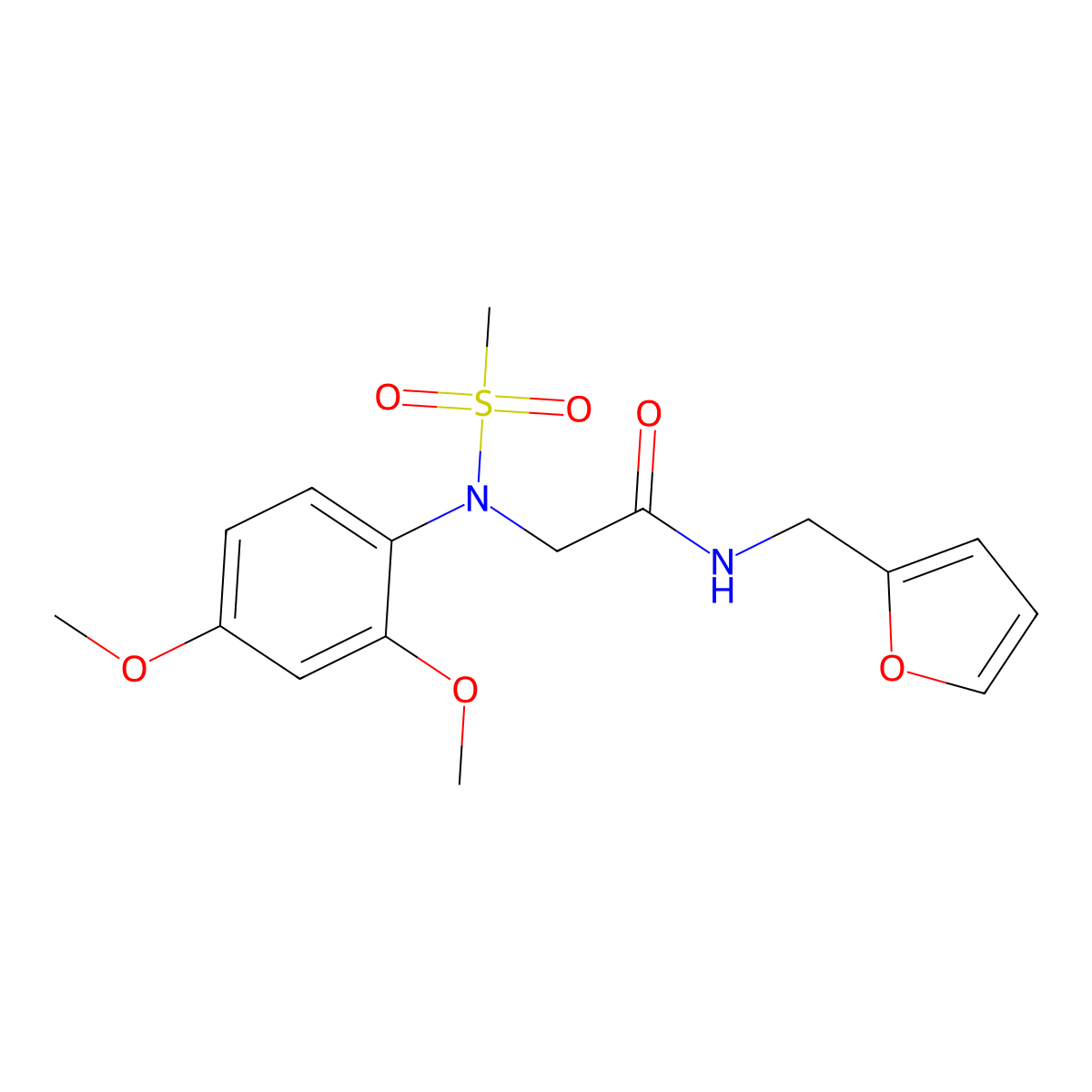 2-[(2,4-dimethoxyphenyl)(methylsulfonyl)amino]-N-(2-furylmethyl)acetamide molecular structure, CAS 428469-83-4